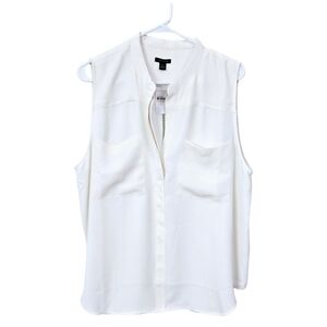 Ann Taylor sleeveless camp shirt